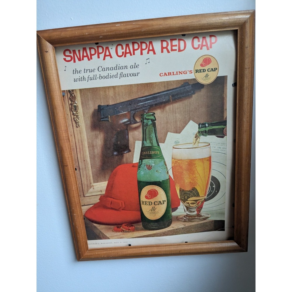 1957 Carling Red Cap Ale Beer Magazine Ad Print 10.5 x 14 Unframed Canada